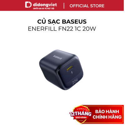 Củ Sạc Nhanh Baseus Nhỏ Nhẹ EnerFill FN22 1C 20W US Nhỏ Gọn, Tiện Lợi - Chính Hãng