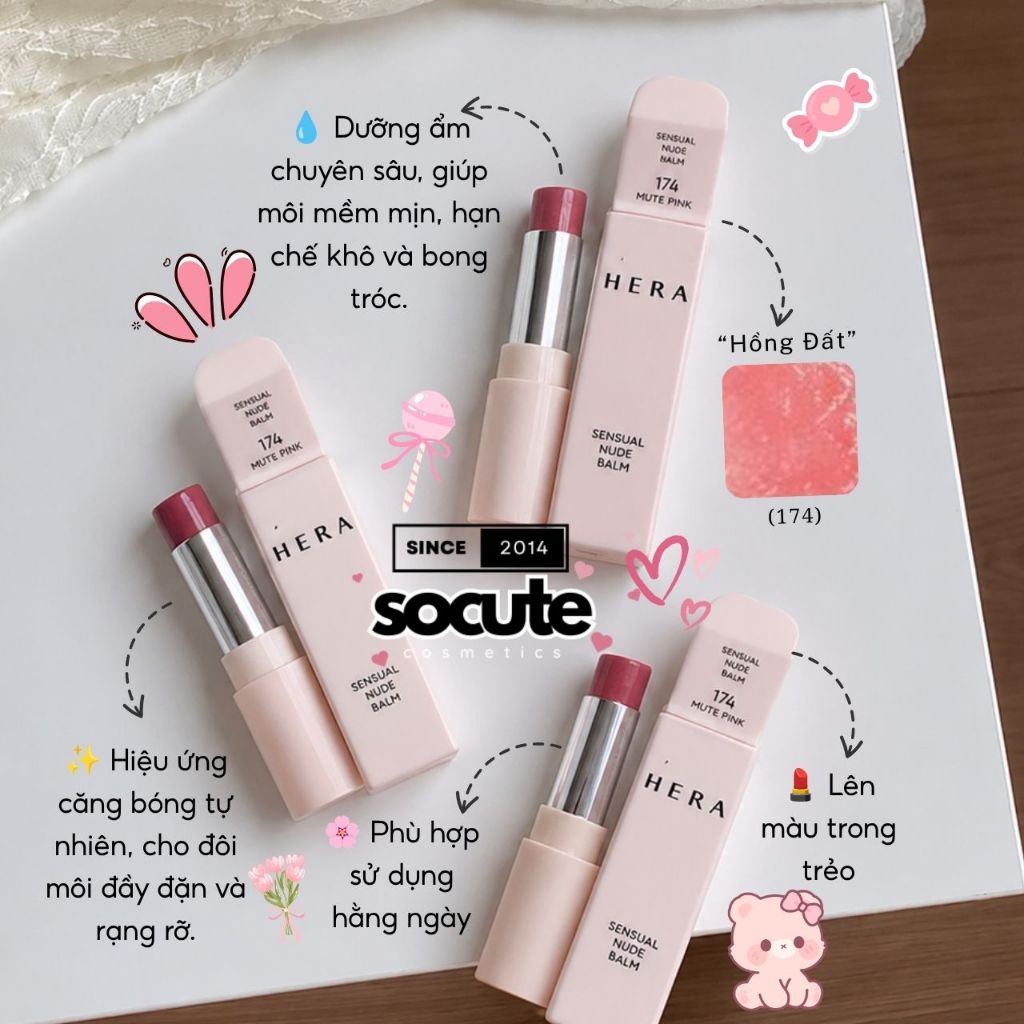 Son Hera Sensual Nude Balm Lipstick Minisize Màu 174