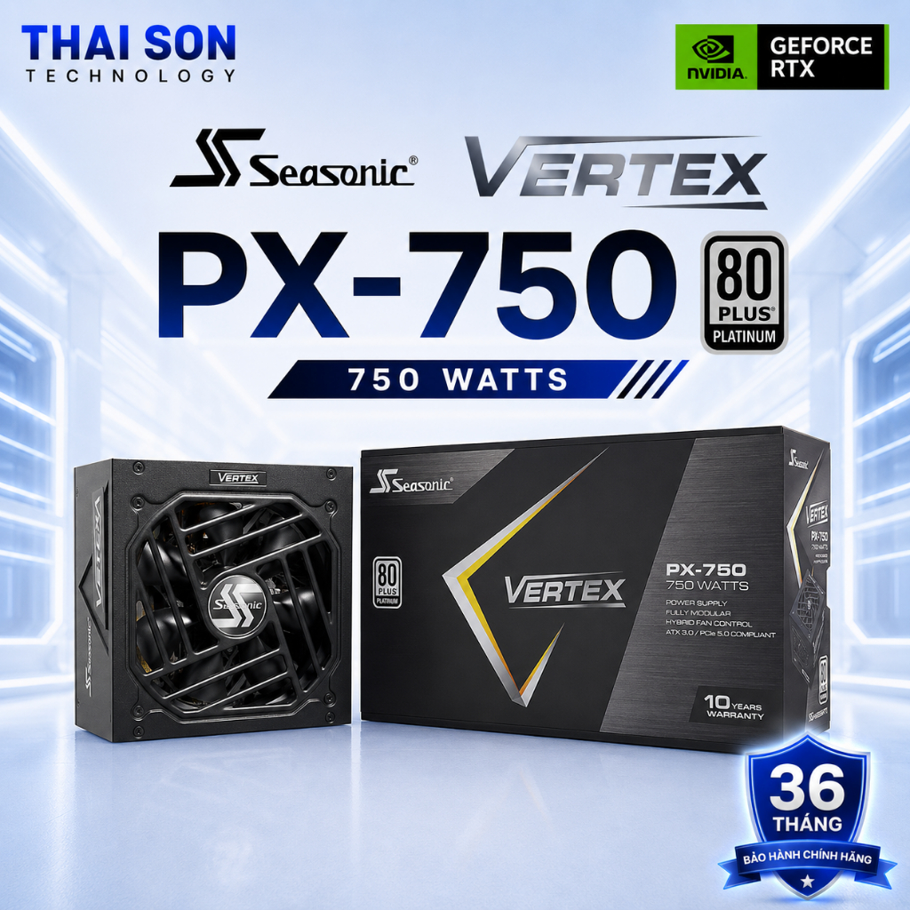 [Full VAT] Nguồn máy tính Seasonic VERTEX PX-750 750W 80 Plus Platinum Full Modular - Chính hãng BH 