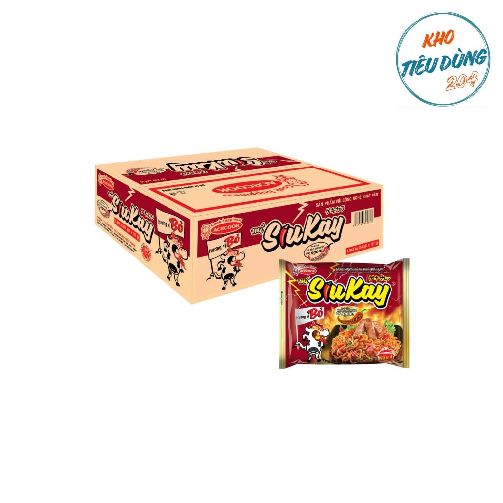 [1 Thùng] Mì Siukay Bò 127Gr (24 Gói)_2830