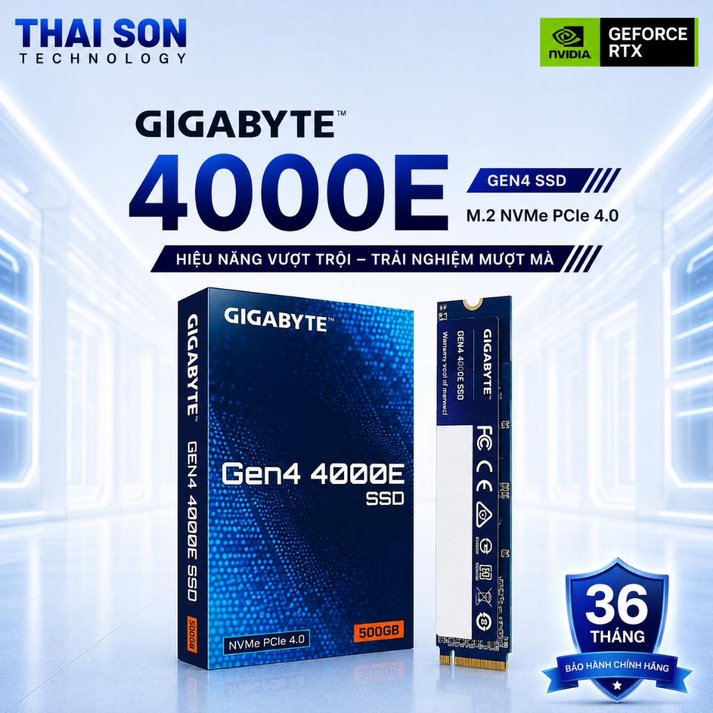 [Full VAT] SSD Gigabyte Gen4 4000E 500GB M.2 NVMe PCIe 4.0 - Chính hãng BH 36 Tháng