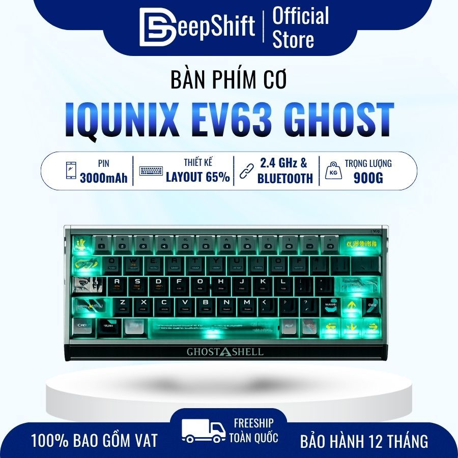 Bàn Phím Cơ Gaming IQUNIX EV63 Ghost in the Shell Shell Core Edition