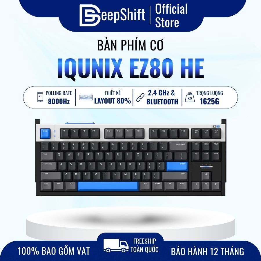 Bàn Phím Cơ Gaming IQUNIX EZ80 HE TKL 80% | Hall Effect | Rapid Trigger 0.005mm | 8K Polling Rate