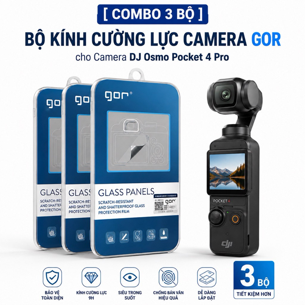 [ DJ Osmo Pocket 4Pro ] Bộ Kính Cường Lực Camera GOR cho Camera DJ Osmo Pocket 3/4 /4Pro