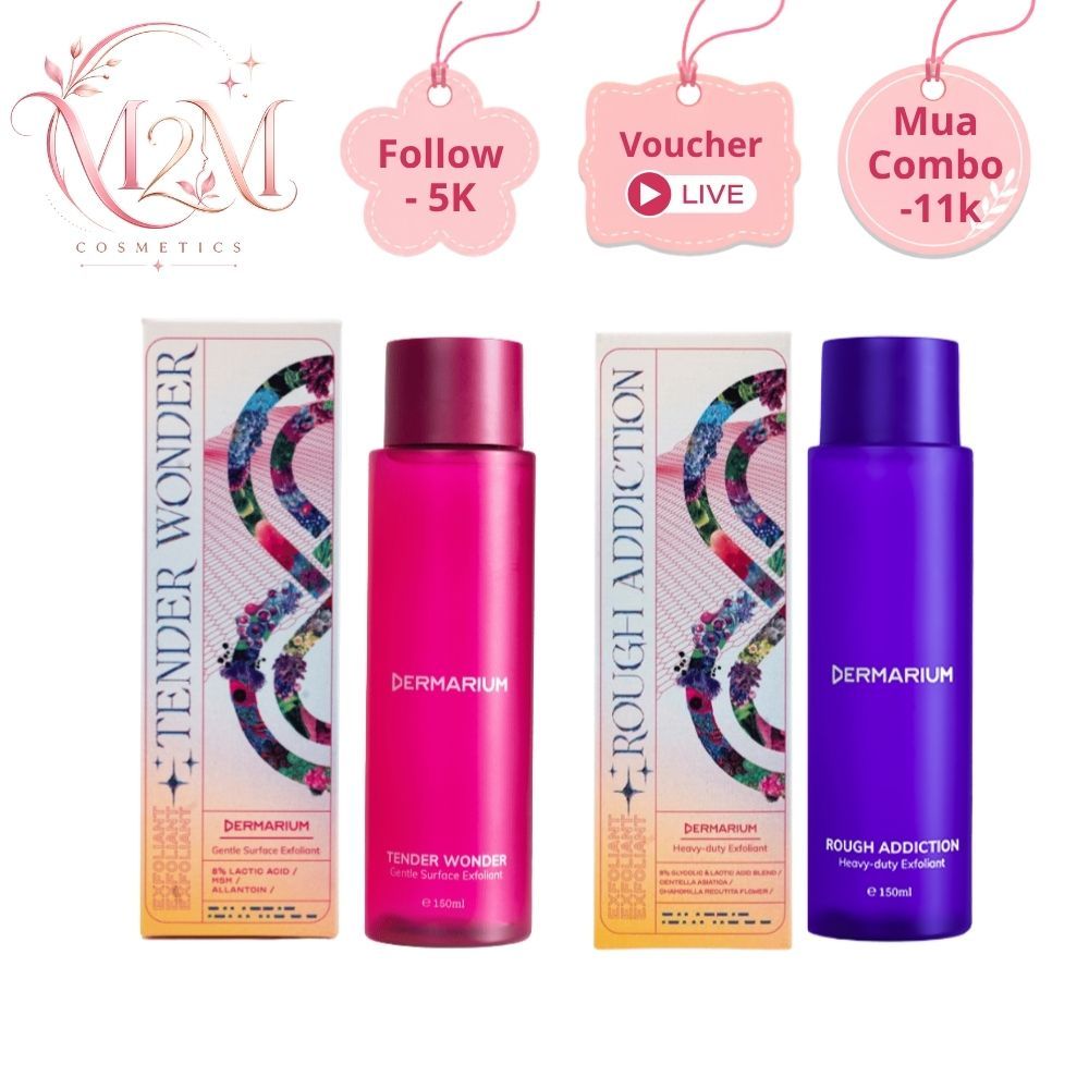 Toner AHA Dermarium Tender Wonder, Rough Addiction tẩy tế bào chết, giảm thâm, làm sáng da 150ml