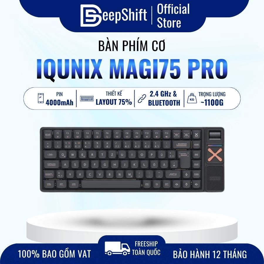 Chính Hãng| Bàn Phím Cơ IQUNIX Magi75 Pro 75% Low Profile | Vỏ Nhôm CNC | 3 Mode | VIA
