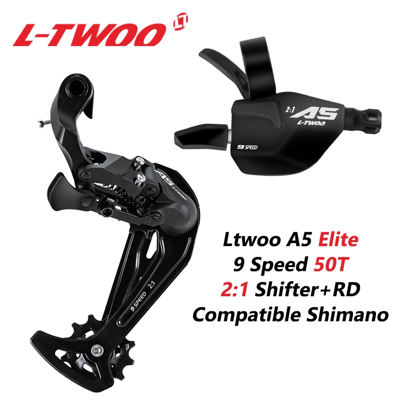 LTWOO A5 9 tốc độ Phiên bản Elite Tay gạt số sau phải cho xe đạp địa hình Tỷ lệ kéo 2:1