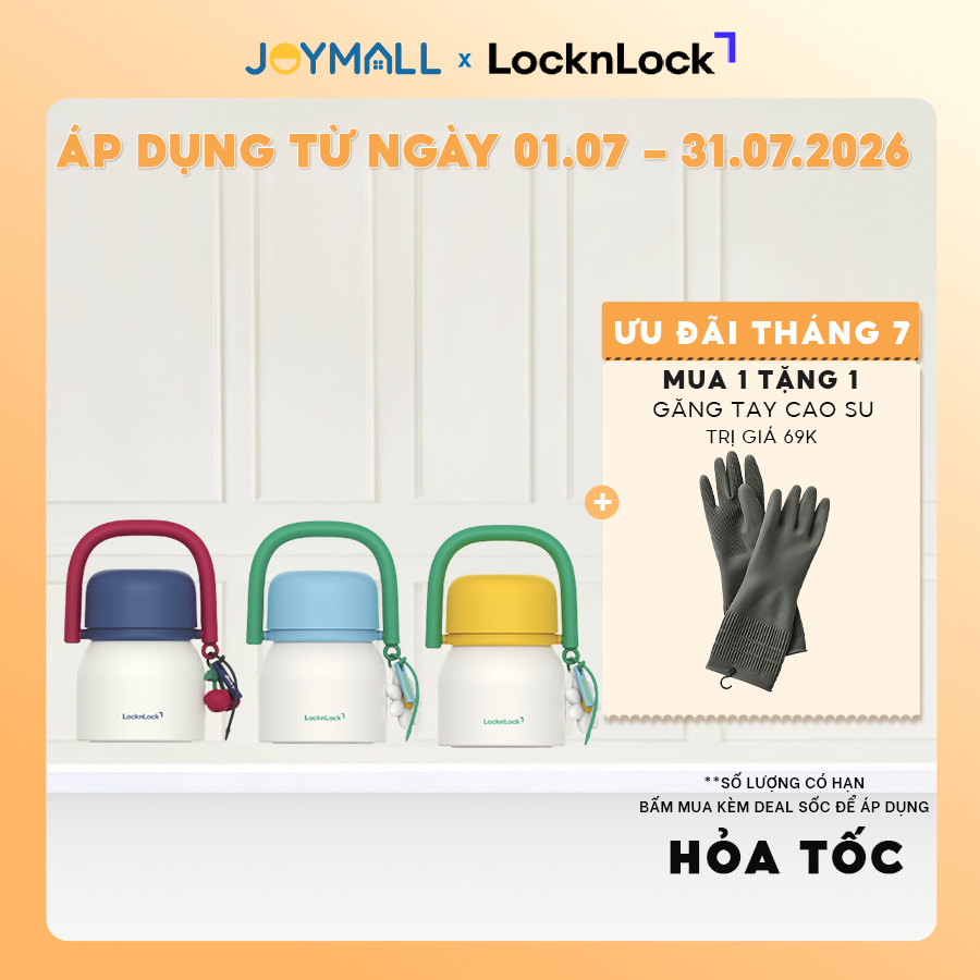 Bình giữ nhiệt đựng thức ăn LocknLock LHC8068 700ml Inox 304 có kèm muỗng, Hàng Chính Hãng - JoyMall