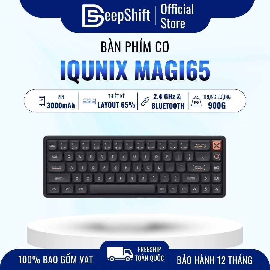 IQUNIX Magi Low Profile Series | Vỏ Nhôm CNC | 3 Mode | Chính Hãng