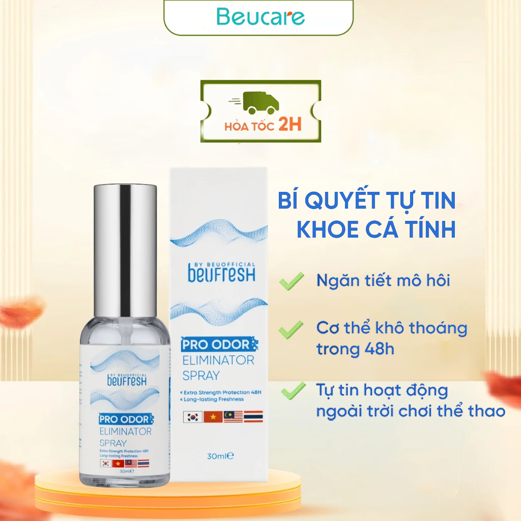 Xịt Khử Mùi Toàn Thân Lăn Khử Mùi Beufresh Ngăn Tiết Mồ Hôi Hạn Chế Mùi Cơ Thể 30ml