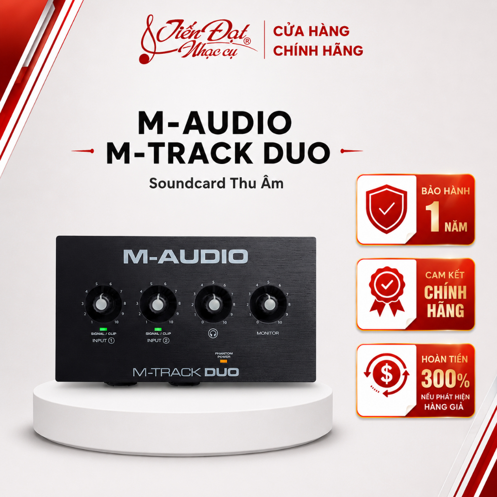 M-Audio M-Track Duo, Sound Card Thu Âm 2 Cổng USB Audio Interface Chính Hãng