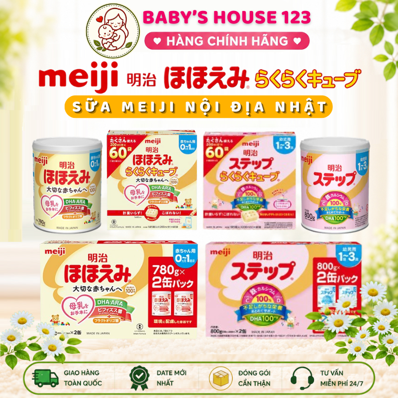 Sữa Meiji 0-1 và Meiji 1-3 Nội Địa Nhật Bản