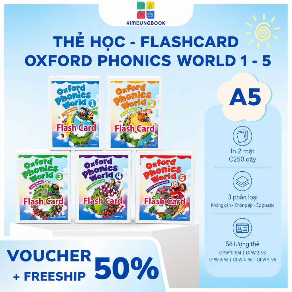 Thẻ học - Flashcard OXFORD Phonics World 1 - 5