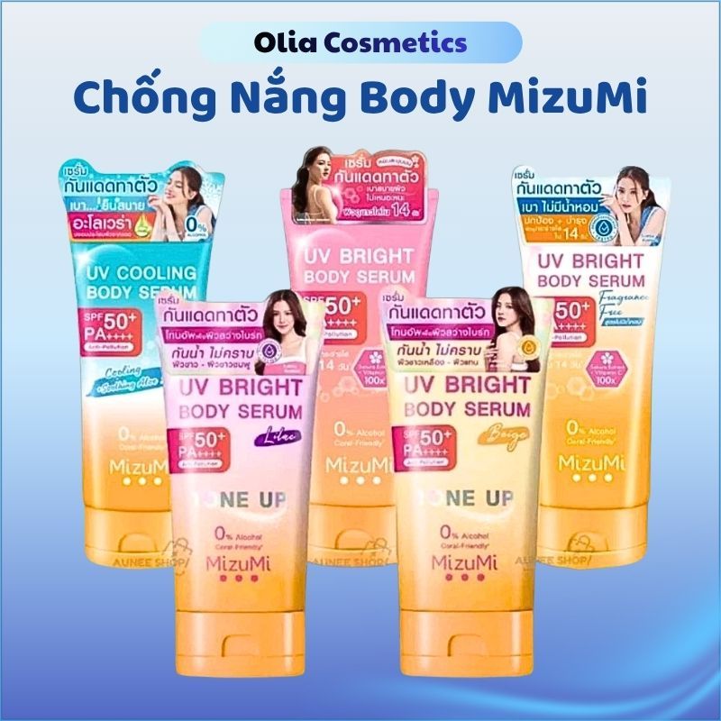 Kem Chống Nắng MizuMi UV Bright Body Serum Chống Nắng Nâng Tone MizuMi Tone Up Beige/ Lilac 120ml - 