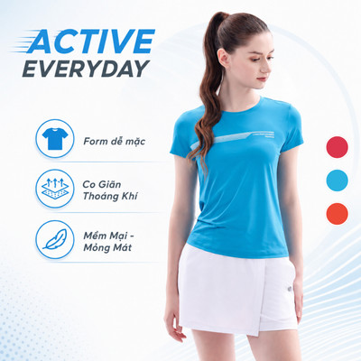 Áo Thun Nữ Livan Sport LV25S04F223 In Ngang - Áo Thun Co Giãn 4 Chiều Mềm Mịn, Thoải Mái Vận Động