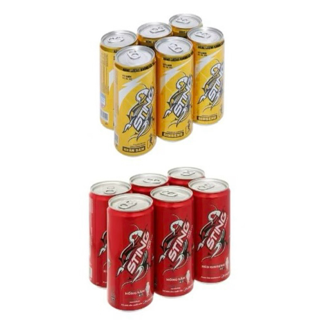 [1 Lốc] Nước Tăng Lực Sting Gold Vàng - Sting Dâu - Lon 320ml - Lốc 6 lon