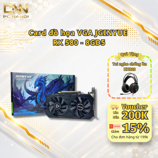 Card đồ họa VGA JGINYUE RX 580 - 8GD5, Chơi Game và Đồ Họa Cơ Bản -  Bảo hành 36 Tháng