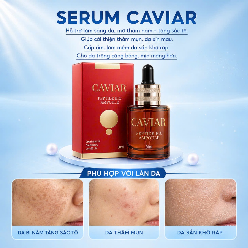 Serum Caviar - dưỡng chất giúp trắng da,mờ thâm,nám Caviar Ampoule 30ML
