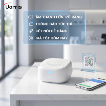 [Mini] Loa Báo Tiền Về Tự Động Âm Siêu To Thông Báo Chuyển Khoản VietQR Momo ZaloPay