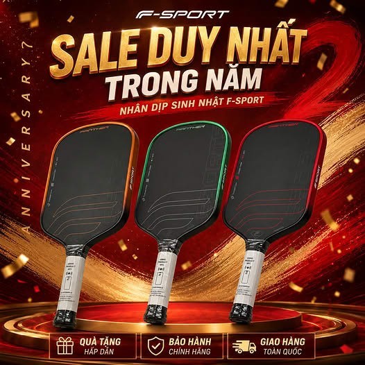 (Chính Hãng) Vợt Fsports Panther, Prime - Trợ Lực Tối Đa, Bắt Nhịp Tốc Độ, Nâng Trình Cú Đánh
