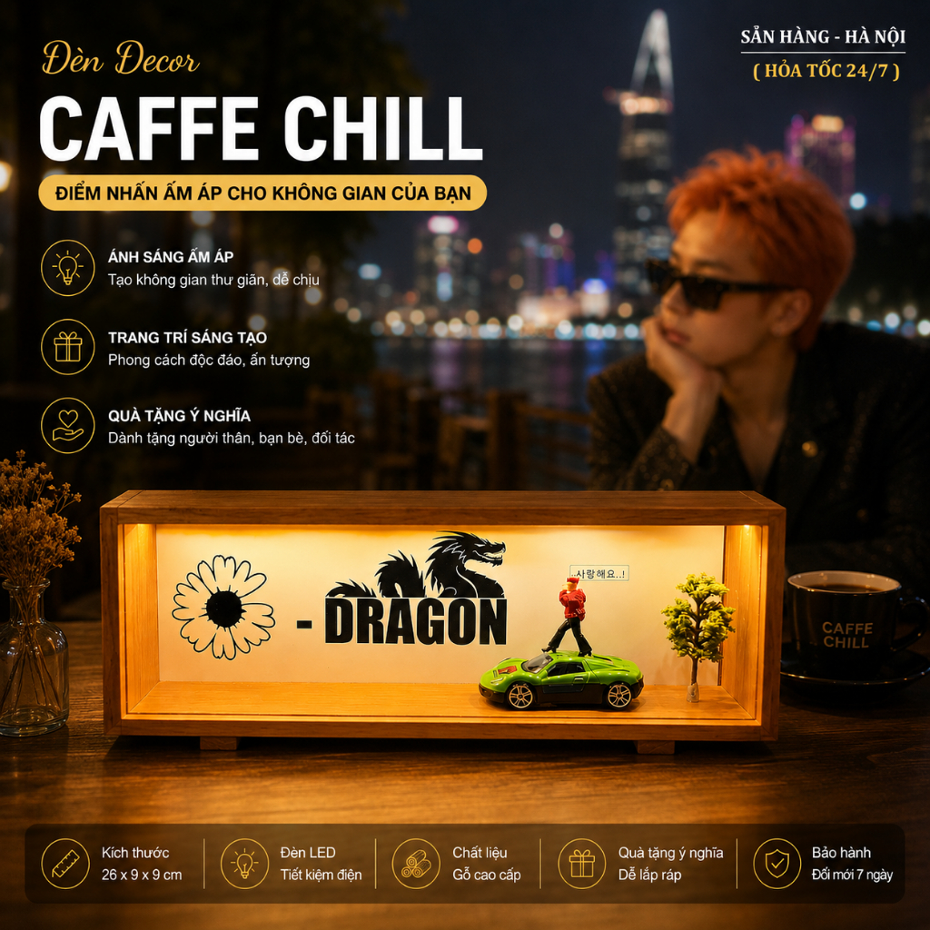 Đèn ngủ mô hình Gdragon, j97 Sơn tùng mtp - đèn decor quán coffee bàn máy tính - đèn decor bàn học -
