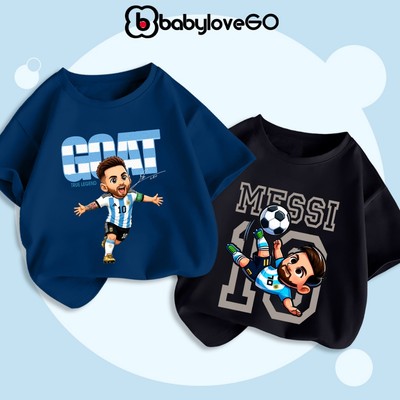 Áo thun bé trai BabyloveGO áo đá bóng mẫu mới 2026 áo phông cộc tay cho bé in hình cho bé 1-12 tuổi
