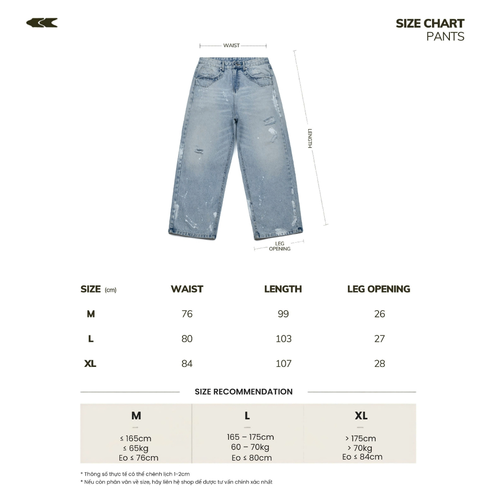Quần Jeans Wash Dài Unisex Form Baggy Straight "HICKORY” Premium Denim Họa Tiết Vẩy Sơn Thủ Công | Common Issue | BigBuy360 - bigbuy360.vn
