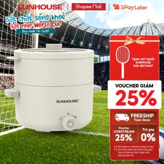 Nồi điện mini đa năng 2.0L Sunhouse SHD4517 - Đa năng 4in1 - Lòng nồi chống dính Ceramic - Gia nhiệt trực tiếp