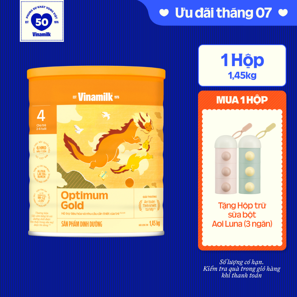 Sữa bột Optimum Gold 4 - Hộp thiếc 1450g