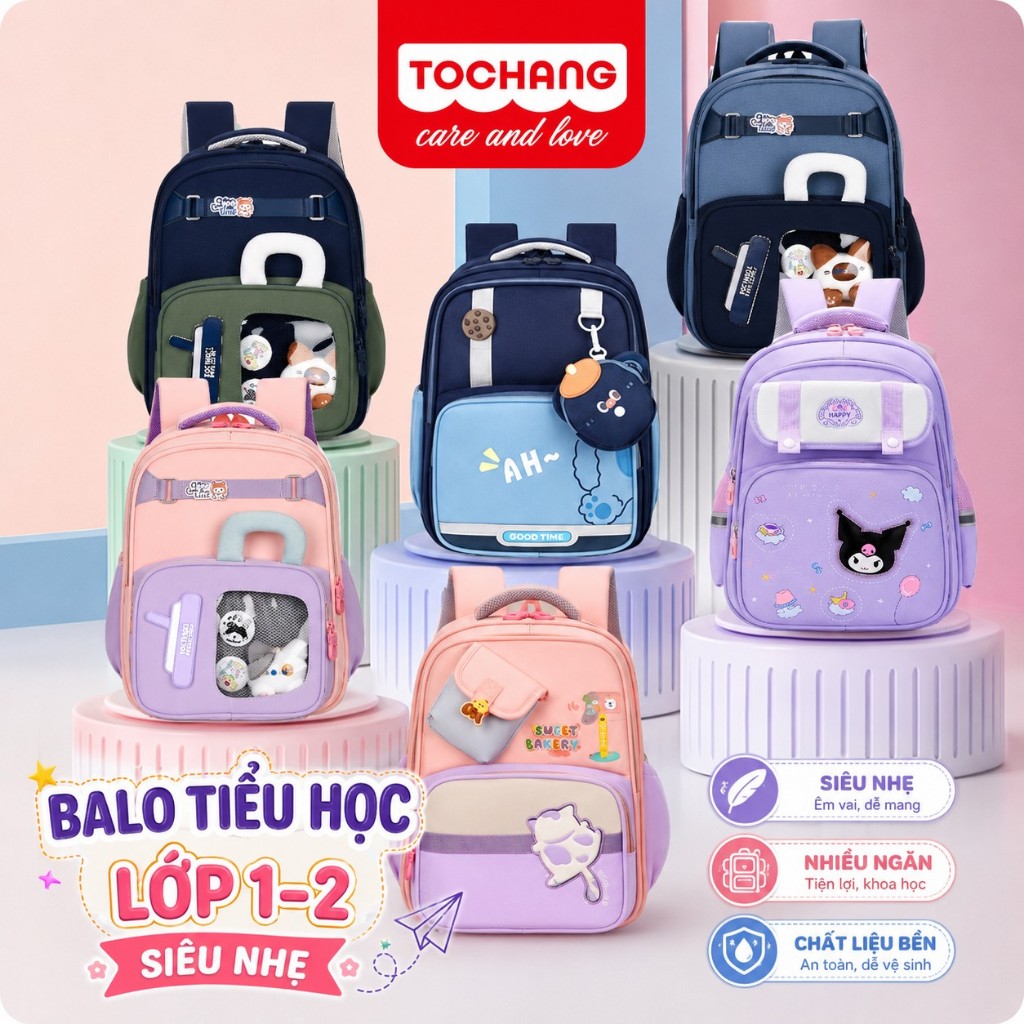 Balo tiền tiểu học balo tiểu học siêu nhẹ balo lớp 1 phù hợp cho bé nhỏ người 17-20kg đi học Tochang