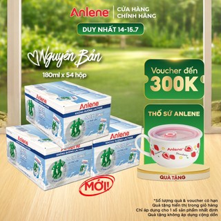 Combo 3 thùng 54 hộp sữa Anlene không đường Lactose vị nguyên bản (18 x 180ml)
