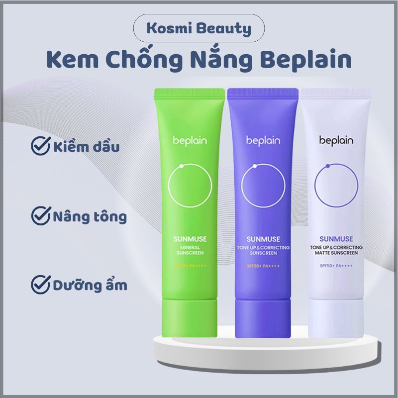 Kem Chống Nắng Nâng Tông Beplain Sunmuse SPF50+ PA++++ KCN Chống Nắng Beplain Kiềm Dầu - Kosmi Beaut