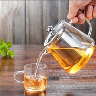 Bình pha trà quai nhựa dung tích 750ml có lưới lọc trà inox 304 cao cấp