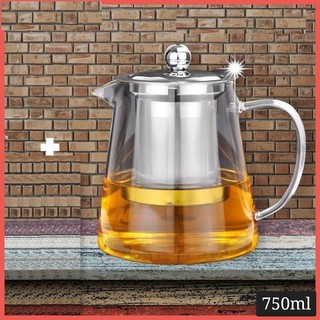 Bình pha trà quai nhựa dung tích 750ml có lưới lọc trà inox 304 cao cấp