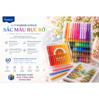 [Hỏa Tốc] Bộ Bút Màu ACRYLIC MARKER HỘP NHỰA 24/36/60 MÀU VẼ TRÊN MỌI CHẤT LIỆU - TIẾT KIỆM MỰC ( 1872E )