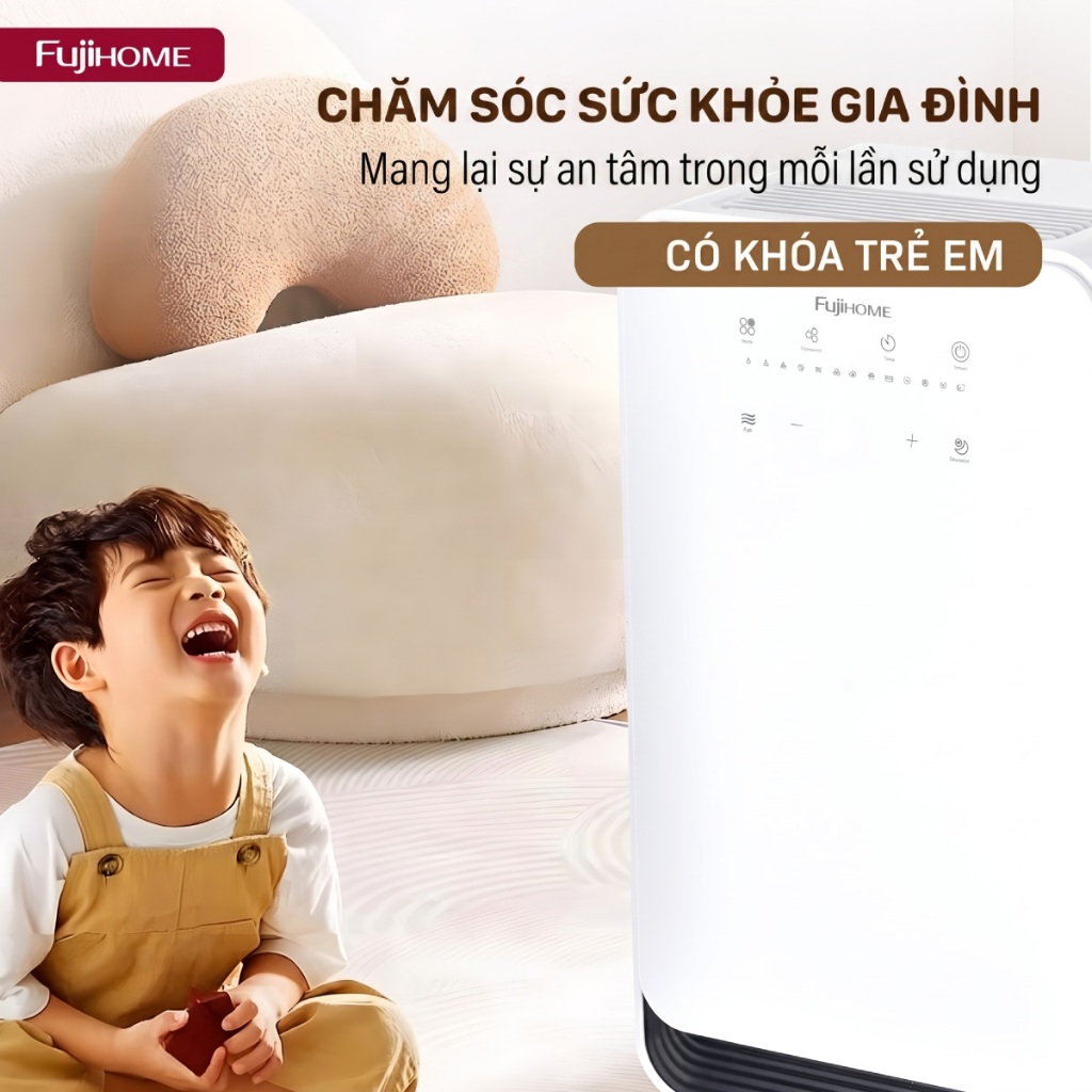 Máy Hút Ẩm Thông Minh Fujihome DH12NEW 12L/ngày – Ion Âm Lọc Khí, Đèn Báo Ẩm - BH 24 tháng