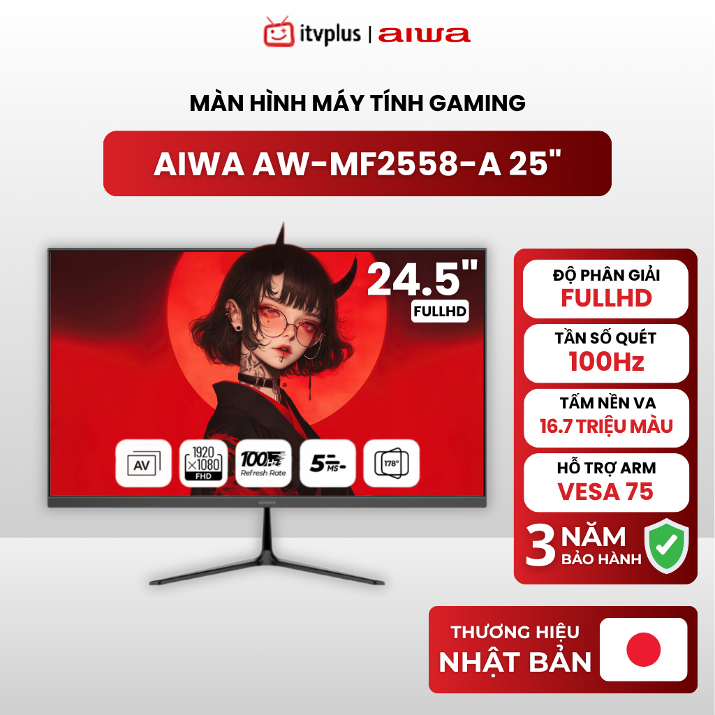 Màn hình PC Gaming AIWA 25"/27" - FullHD/120Hz - Thương hiệu Nhật Bản chính hãng - BH 3 Năm