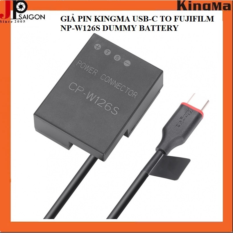 GIẢ PIN KINGMA USB-C TO FUJIFILM NP-W126S DUMMY BATTERY