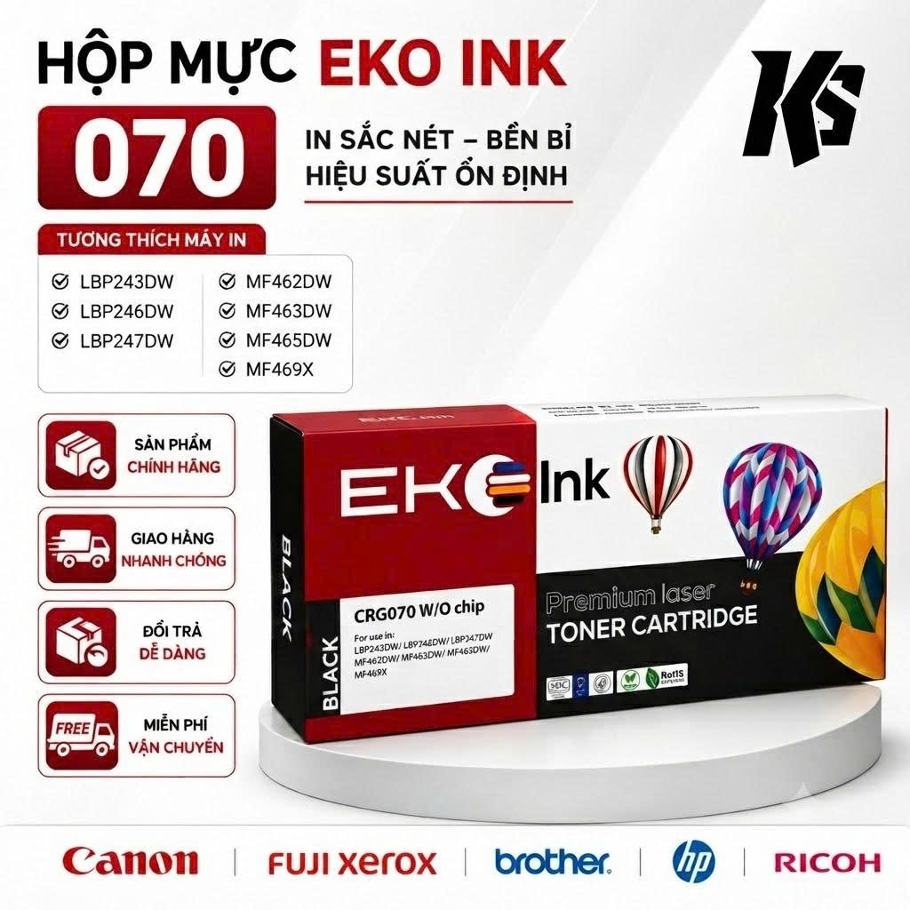 Hộp Mực 070 Ekoink Cho Canon LBP243dw LBP246dw LBP247dw MF462dw MF465dw MF469x In Siêu Nét Không Chí