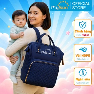 Balo bỉm sữa cho mẹ và bé giữ nhiệt cao cấp MySun Caro