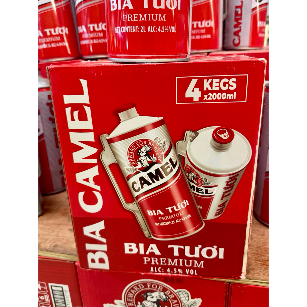 Thùng 4 Bom Bia Tươi Camel Cao Cấp (2L/Bom) - Bia Tươi Đậm Vị,Giải Nhiệt Cực Đã
