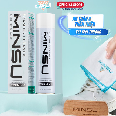 Chai Xịt Vệ Sinh Giày Sneaker Bọt Tuyết NANO MINSU M5955 Giặt Khô Siêu Tốc Bảo Vệ Giày Khỏi Bị Ố Vàng, Phai Màu