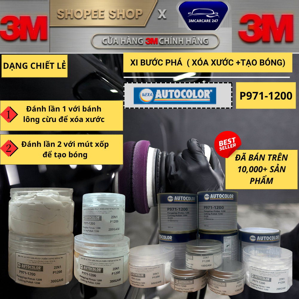 Xi đánh bóng bước phá (kết hợp với tạo bóng) P971-1200 -Chiết lẻ - DH 3M Autocare.