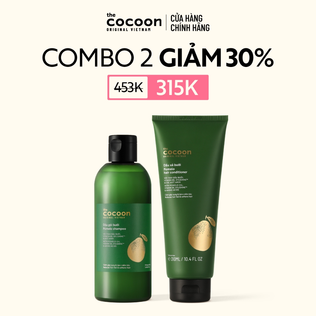 [MUA 2 GIẢM 31%] Combo Dầu gội bưởi Cocoon 310ml + Dầu xả bưởi Cocoon 310ml