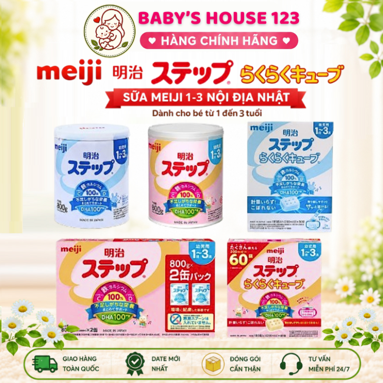 CHÍNH HÃNG] Sữa Meiji 1-3 - Meiji Step Milk Nhật Bản - Hộp 800g – Dành cho bé từ 1 đến 3 tuổi – Mẫu 