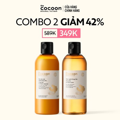 [MUA 2 GIẢM 42%] Combo Sữa rửa mặt nghệ Hưng Yên 310ml + Nước nghệ Hưng Yên Cocoon 310ml
