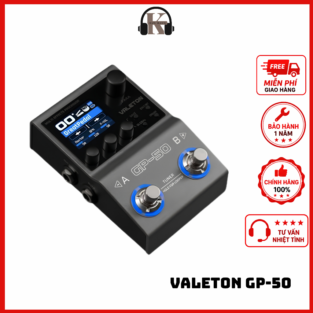 Fuzz Guitar Valeton GP-50 Chính hãng| KUN MUSIC