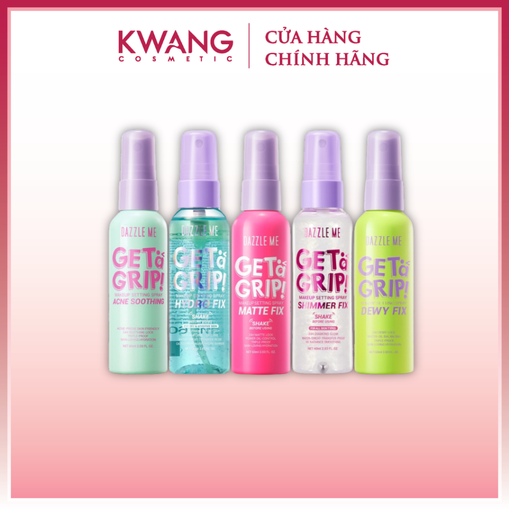 Xịt khóa lớp trang điểm Dazzle Me Get a Grip Makeup Setting Spray Dewy Fix lâu trôi 60ml
