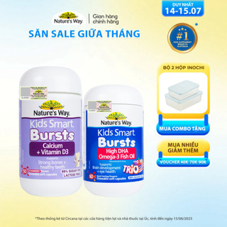 Combo Kẹo Dẻo Nature's Way Kids Smart Calcium + Vitamin D3 Burstlets và Viên Dầu Cá Nature's Way Omega-3 Fish Oil Trio
