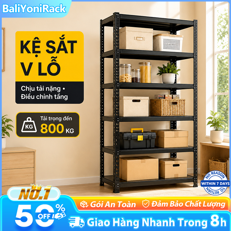 Bali Kệ Sắt V Lỗ Kệ Hàng Chịu Tải 800kg Kệ Đa Năng Điều Chỉnh Chiều Cao Khung Thép Công Nghiệp | BigBuy360 - bigbuy360.vn